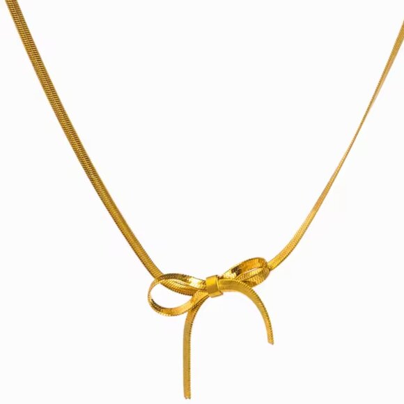 14K Gold filled Bow Necklace - Picture 6 of 6